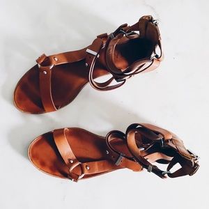 1. State Women’s Brown Leather Gladiator Sandals